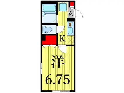 フローラ・フジタ(1K/1階)の間取り写真