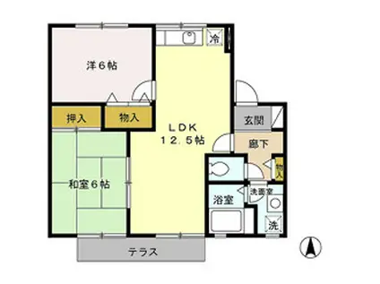 セジュール松泉(1LDK/1階)の間取り写真