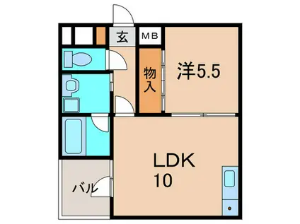 コメットマンション鴻池(1LDK/13階)の間取り写真