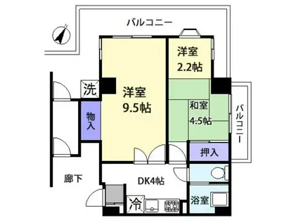 第2恭和ビル(2DK/3階)の間取り写真