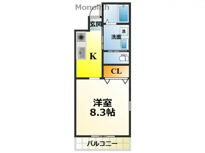 サンビレッジ府中(1K/1階)の間取り写真