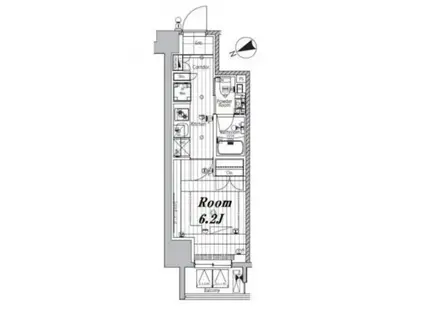 メイクスデザイン芝公園(1K/6階)の間取り写真