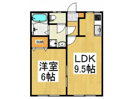 エステートピア東所沢(1LDK/2階)の間取り写真