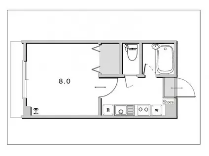 コーポ雅II(1K/2階)の間取り写真