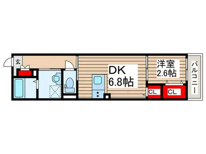 メグリオ新松戸(1DK/1階)の間取り写真
