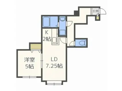 FLORA(1LDK/2階)の間取り写真