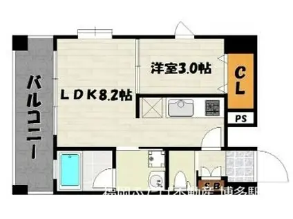 エトゥール博多駅北(1LDK/7階)の間取り写真