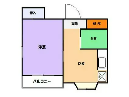 ニチエーイン国立(1DK/4階)の間取り写真