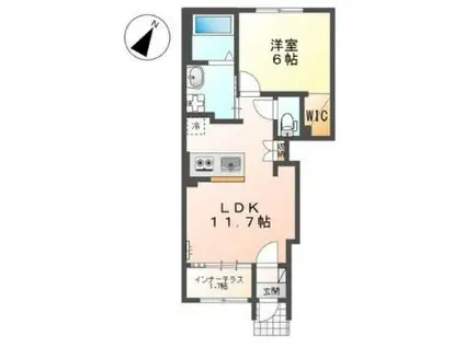 スターテラス瀬戸II(1LDK/1階)の間取り写真