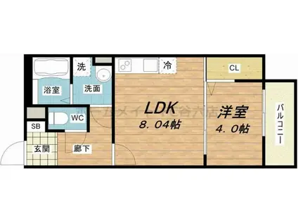 VEZELIA(1LDK/1階)の間取り写真