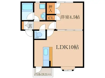 スカイロードマンション(1LDK/1階)の間取り写真