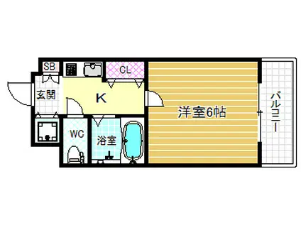 プレサンス梅田西(1K/3階)の間取り写真