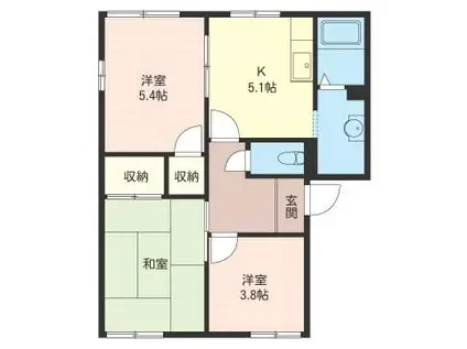 エクセル湘南 C(3K/1階)の間取り写真