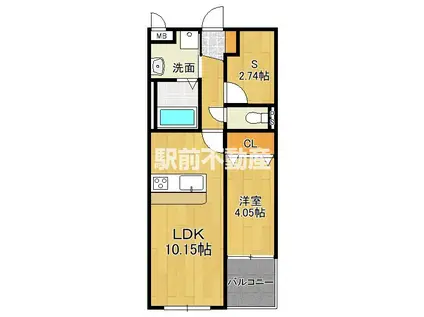 フルリジェール花見ヶ浜(1SLDK/2階)の間取り写真