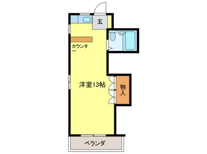 菊水ハイツ(ワンルーム/2階)の間取り写真