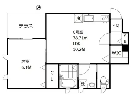 西大井3丁目アパート(1LDK/1階)の間取り写真