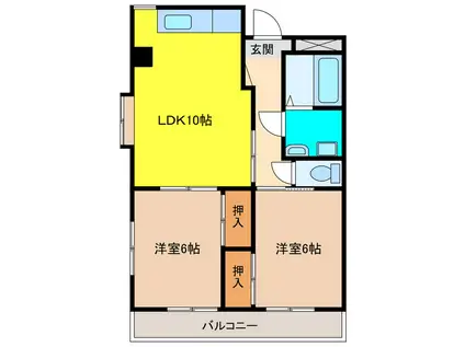 グレース犬山I(2LDK/5階)の間取り写真