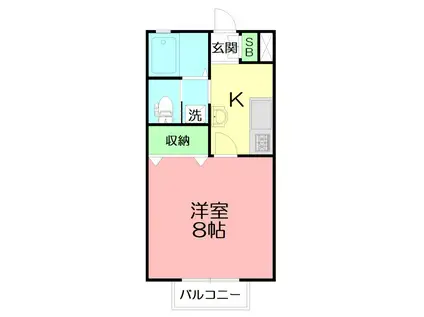 アンビシャス(1K/1階)の間取り写真