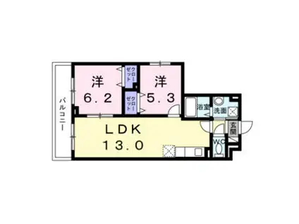 PRETTY FOREST(2LDK/3階)の間取り写真