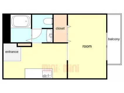 プチハウス西立花(1K/2階)の間取り写真
