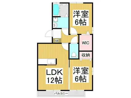 アバンサールタキ(2LDK/2階)の間取り写真