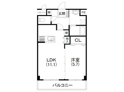 ロイヤルパーク浜松幸(1LDK/3階)の間取り写真