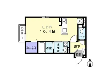 アネシス(ワンルーム/1階)の間取り写真