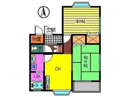 セジュールイシヤマCD棟(2DK/1階)の間取り写真