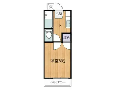 ナゴヤハイツ(1K/2階)の間取り写真