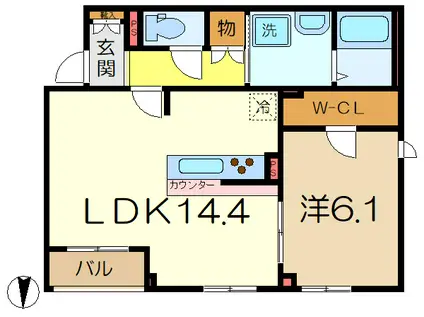 CASA LE BEAU TEMPS(1LDK/2階)の間取り写真