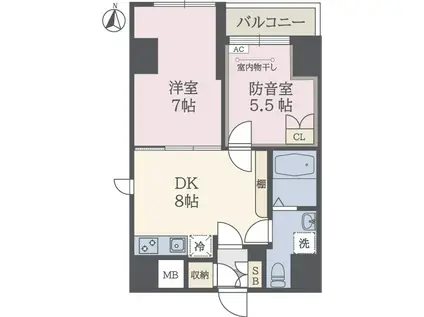 BEE FLATS(2DK/11階)の間取り写真