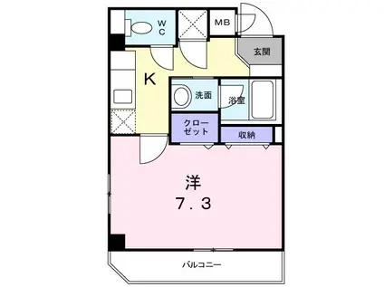 ESPOIR上用賀エスポワー(1K/2階)の間取り写真