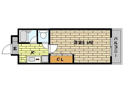 エスペランサ御影III(1K/3階)の間取り写真