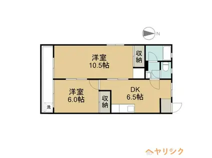 喜久和マンション(1DK/2階)の間取り写真