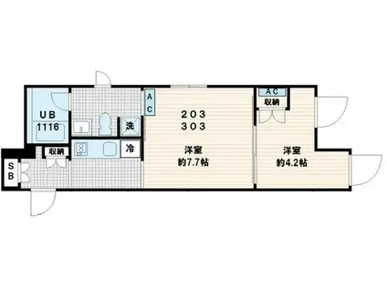 FULLEA代々木 エーデー200(1LDK/3階)の間取り写真