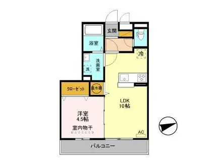 エスポワール(1LDK/3階)の間取り写真