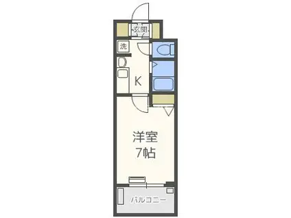 エステムコート難波サウスプレイス(1K/2階)の間取り写真