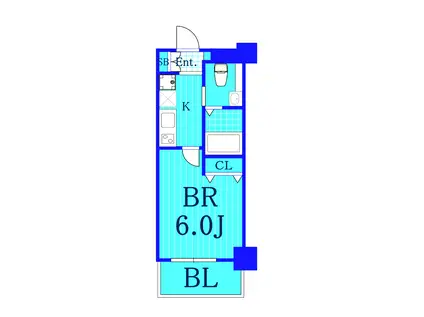 ジェークラウド横浜鶴見(1K/7階)の間取り写真