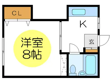 スリーウッド(1K/1階)の間取り写真