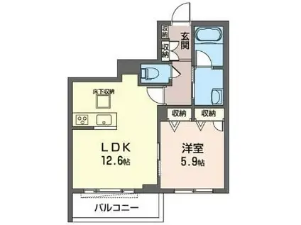 プルラフィーネ(1LDK/1階)の間取り写真