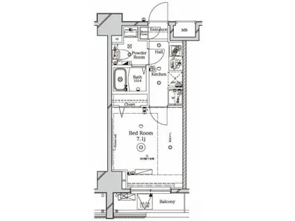 ラフィスタ川崎(1K/10階)の間取り写真