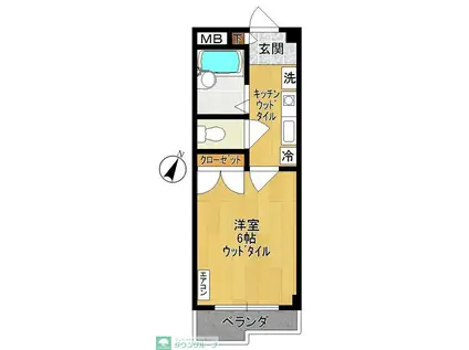 エスカレントI(1K/3階)の間取り写真