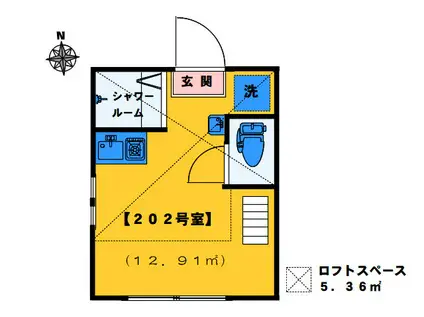 アーバンプレイス新宿若松町(ワンルーム/2階)の間取り写真