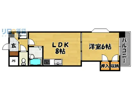 サンサーラ翁(1LDK/4階)の間取り写真