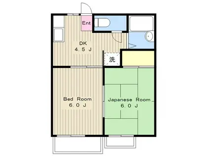 グレースコートB棟(2DK/2階)の間取り写真