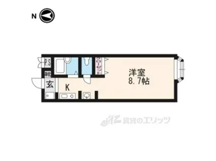 プチフルール(ワンルーム/2階)の間取り写真