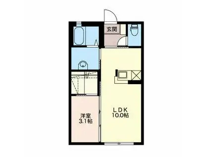 インペリアルコート(1LDK/1階)の間取り写真