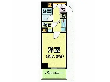 パレステュディオ芝大門(1K/10階)の間取り写真