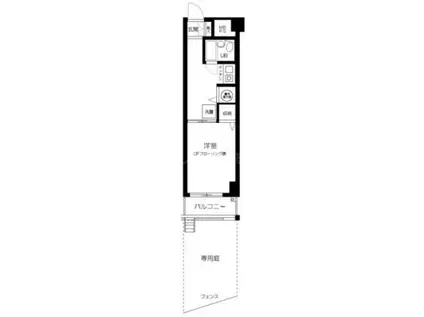 ライオンズガーデン池田山(1K/1階)の間取り写真