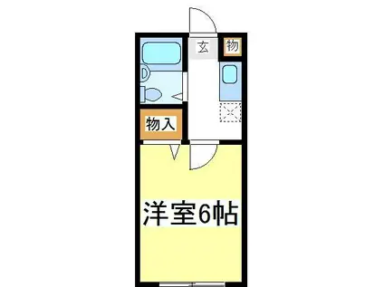 エムタウンハイツII(ワンルーム/1階)の間取り写真